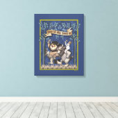 Waar de wilde dingen grafisch zijn canvas afdruk (Insitu (Houten vloer))