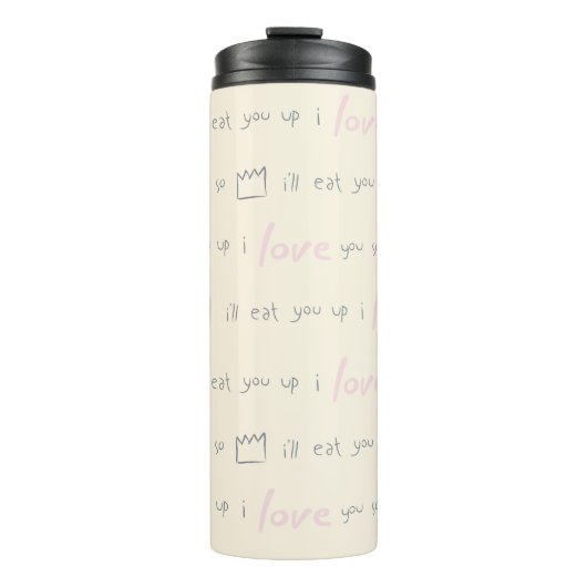 Waar de Wilde Dingen het Patroon van het Citaat Thermosbeker (Voorkant)