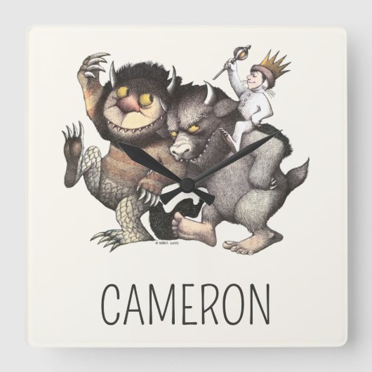Waar de wilde dingen | Jouw namen toevoegen Vierkante Klok (Voorkant)
