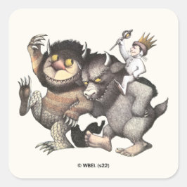 Waar de wilde dingen karakters zijn vierkante sticker