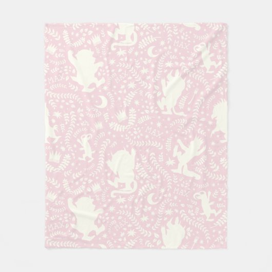 Waar de wilde dingen roze bloempatroon fleece deken (Voorkant)