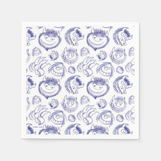 Waar de Wilde Dingen Schets Patroon zijn Servet (Voorkant)
