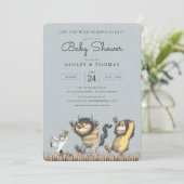 Waar de wilde dingen uitnodigingen van het Baby sh (Staand voorkant)