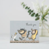 Waar de Wilde Dingen Verjaardag Bedankt Briefkaart (Staand voorkant)
