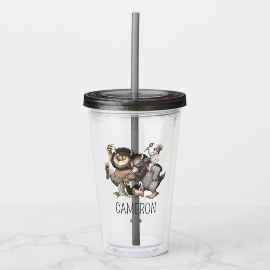 Waar de Wilde Dingen | Voeg je naam toe Acryl Drinkbeker (Voorkant)