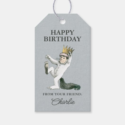 Waar de Wilde Dingen Vrolijk Verjaardag zijn Cadeaulabel (Voorkant)