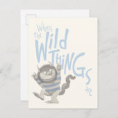 Waar de wilde dingen worden genoteerd - blauw briefkaart (Voorkant / Achterkant)