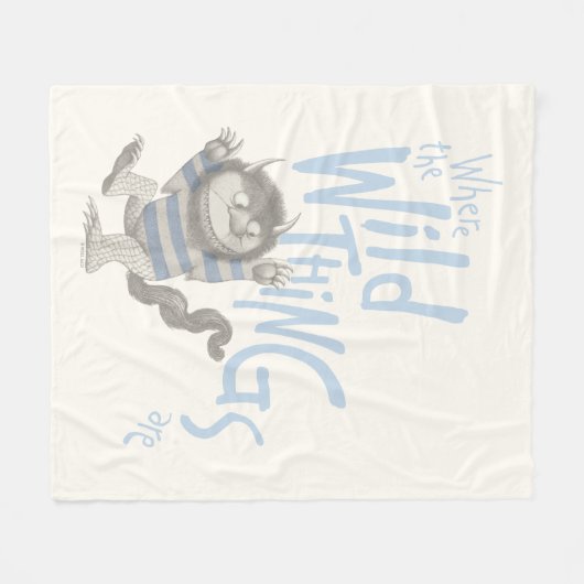 Waar de wilde dingen worden genoteerd - blauw fleece deken (Voorkant (Horizontaal))