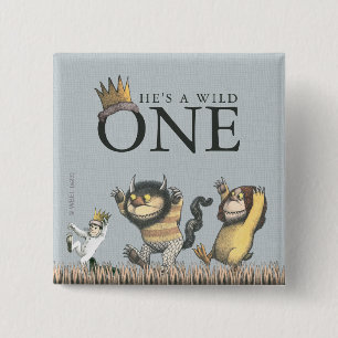 Waar de Wilde Dingen Zijn 1e Verjaardag Vierkante Button 5,1 Cm