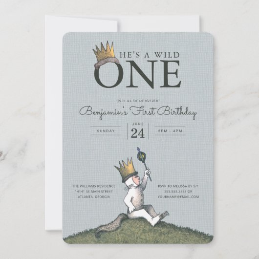 Waar de Wilde Dingen Zijn 1e verjaardagsuitnodigin Kaart (Voorkant)