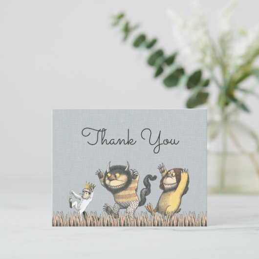 Waar de Wilde Dingen Zijn Baby Shower Bedankt Briefkaart (Staand voorkant)