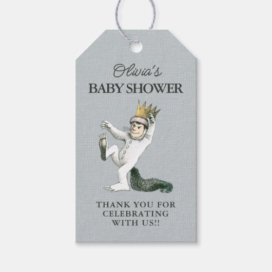 Waar de wilde dingen zijn Baby shower gunst Cadeaulabel (Voorkant)