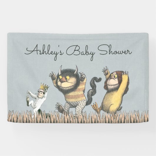 Waar de Wilde Dingen Zijn Baby Shower Slagbanner Spandoek (Horizontaal)