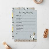Waar de wilde dingen zijn Baby shower wensen Notitiekaartje (Voorkant / Achterkant in situ)