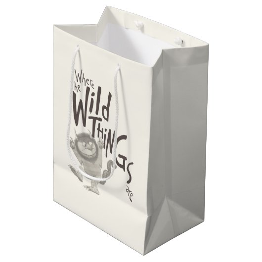 Waar de Wilde Dingen Zijn citaat Medium Cadeauzakje (Voorkant Gekanteld)