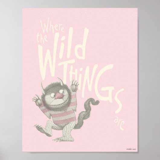 Waar de Wilde Dingen Zijn Citaat - Roze Poster (Voorkant)