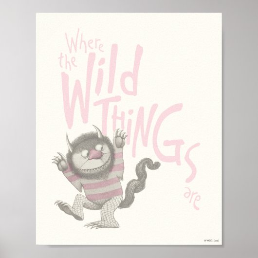 Waar de Wilde Dingen Zijn Citaat - Roze Poster (Voorkant)