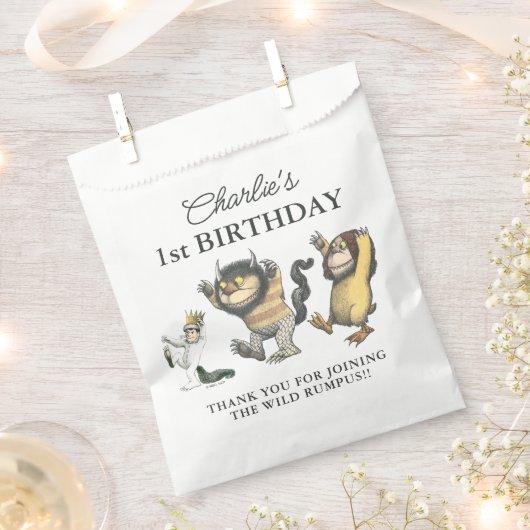 Waar de wilde dingen zijn eerste verjaardag bedankzakje (Geknipt)