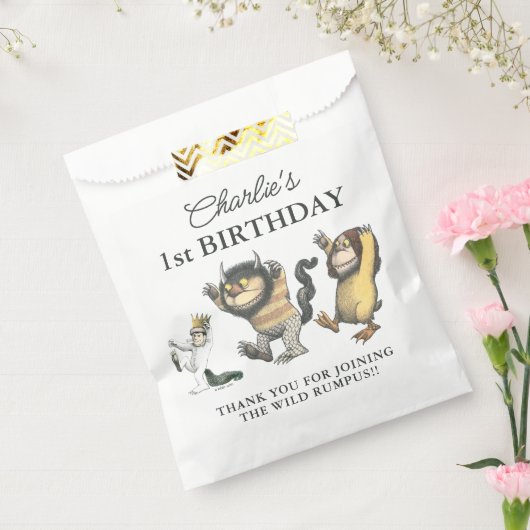 Waar de wilde dingen zijn eerste verjaardag bedankzakje (Gezegeld)