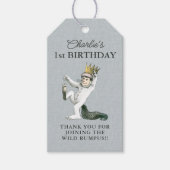 Waar de wilde dingen zijn eerste verjaardag gunst cadeaulabel (Voorkant)