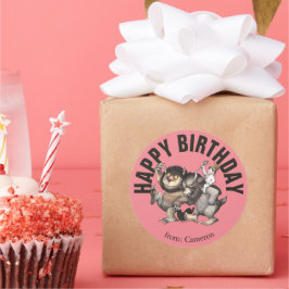 Waar de wilde dingen zijn | Fijne verjaardag Ronde Sticker