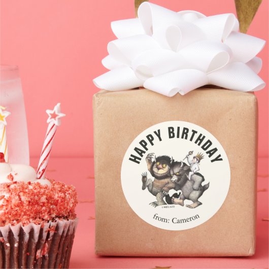 Waar de wilde dingen zijn | Fijne verjaardag Ronde Sticker (Feest)