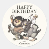 Waar de wilde dingen zijn | Fijne verjaardag Ronde Sticker (Voorkant)