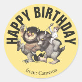 Waar de wilde dingen zijn | Fijne verjaardag Ronde Sticker (Voorkant)