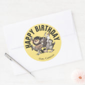Waar de wilde dingen zijn | Fijne verjaardag Ronde Sticker (Envelop)