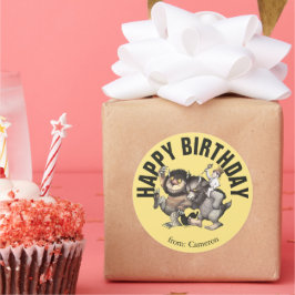 Waar de wilde dingen zijn | Fijne verjaardag Ronde Sticker