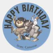 Waar de wilde dingen zijn | Fijne verjaardag Ronde Sticker (Voorkant)