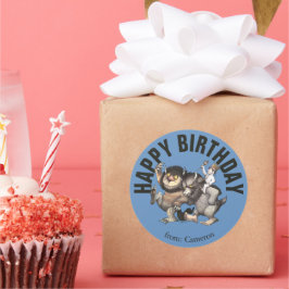 Waar de wilde dingen zijn | Fijne verjaardag Ronde Sticker