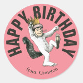 Waar de wilde dingen zijn | Fijne verjaardag Ronde Sticker (Voorkant)