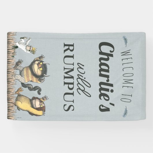 Waar de wilde dingen zijn - geboorte welkom spandoek (Horizontaal)