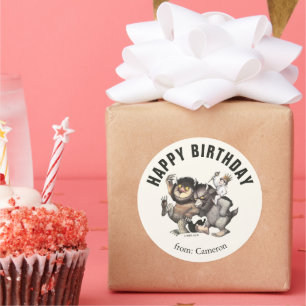 Waar de wilde dingen zijn   Gefeliciteerd Ronde Sticker