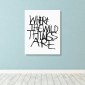 Waar de wilde dingen zijn | Handgeschreven Canvas Afdruk (Insitu (Houten vloer))