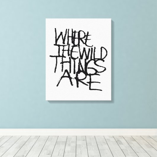 Waar de wilde dingen zijn | Handgeschreven Canvas Afdruk (Insitu (Houten vloer))