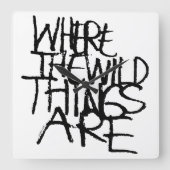 Waar de wilde dingen zijn | Handgeschreven Vierkante Klok (Voorkant)