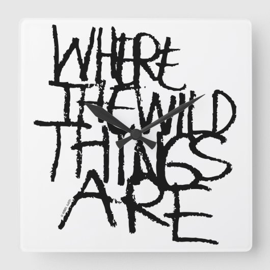 Waar de wilde dingen zijn | Handgeschreven Vierkante Klok (Voorkant)