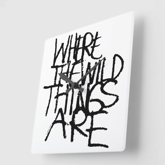 Waar de wilde dingen zijn | Handgeschreven Vierkante Klok (Hoek)