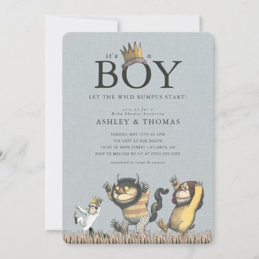 Waar de wilde dingen zijn | Het is een Jongen Baby Kaart (Voorkant)