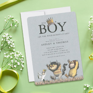 Waar de Wilde Dingen Zijn Jongens Baby Shower Kaart
