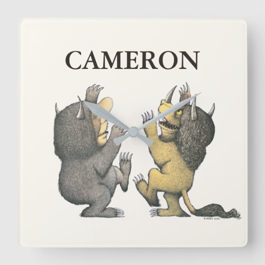 Waar de wilde dingen zijn | Jouw namen toevoegen Vierkante Klok (Voorkant)