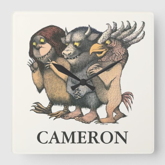 Waar de wilde dingen zijn | Jouw namen toevoegen Vierkante Klok (Voorkant)