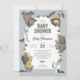 Waar de wilde dingen zijn karakter Baby shower Kaart