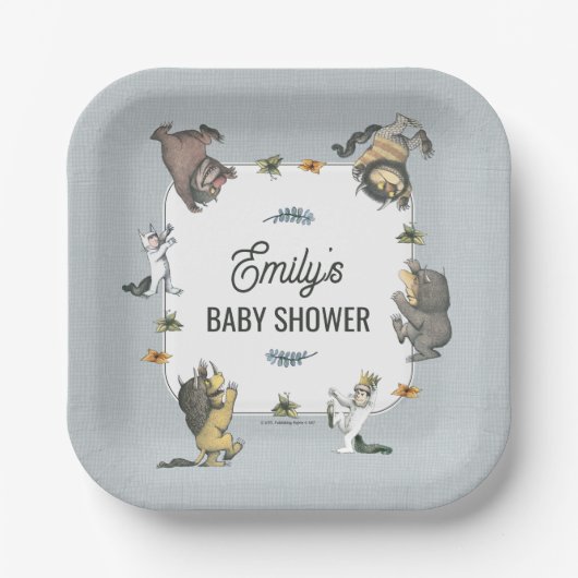 Waar de Wilde Dingen Zijn Karakter Baby Shower Papieren Bordje (Voorkant)