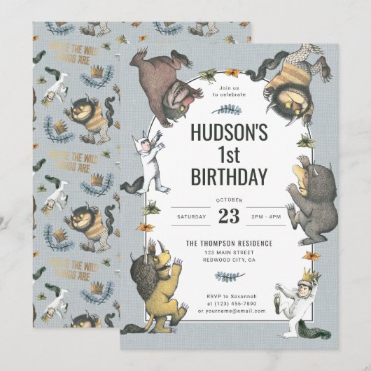 Waar de wilde dingen zijn karakter verjaardag kaart (Voorkant / Achterkant)