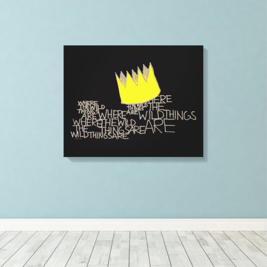 Waar de wilde dingen zijn | Kroon Canvas Afdruk (Insitu (Houten vloer))