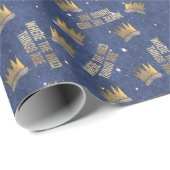 Waar de wilde dingen zijn kroon en sterren patroon cadeaupapier (Rol Hoek)