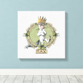 Waar de wilde dingen zijn | Max Badge Canvas Afdruk (Insitu (Houten vloer))